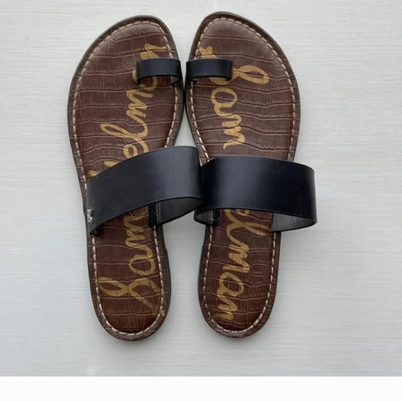 Sam Edelman Black Gorgene Tongs Slide Sandal Sz.8.5 - Picture 1 of 4